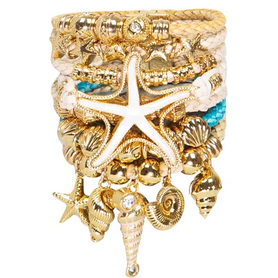 Marie Vigue Gold Set White Starfish Bracelet
