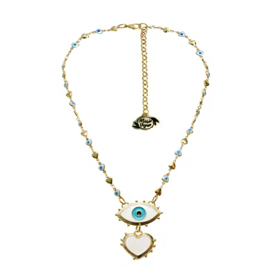 Marie Vigue Greek Eye And Heart Necklace