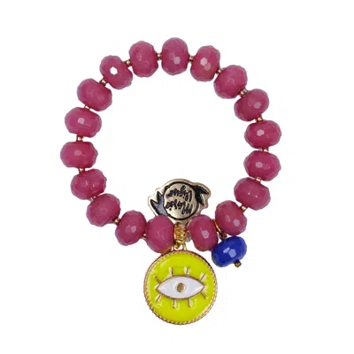 Marie Vigue Sun Colour Bracelet Grape/neon Yellow