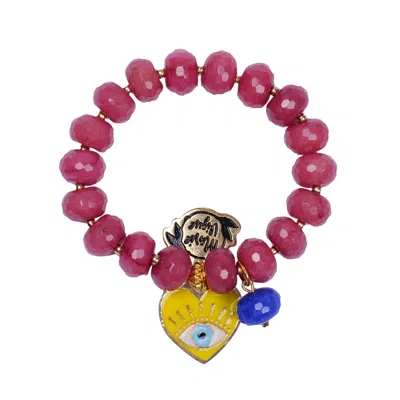 Marie Vigue Sun Colour Bracelet Grape/yellow Heart