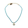 Marie Vigue Turquoise Necklace With Crystal Eye Pendant