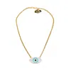 Marie Vigue White Greek Eye Necklace