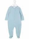 Marie-chantal Angel Wing Appliqué Velour Babygrow In Blue