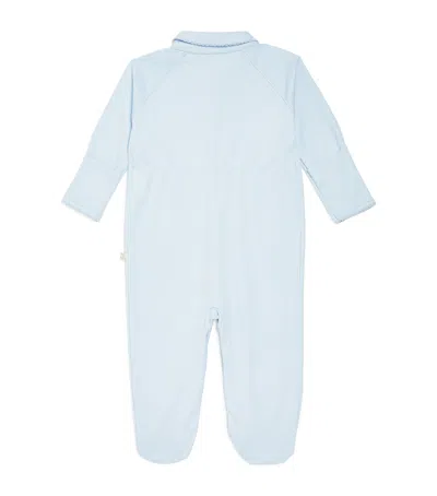 Marie-chantal Kids' Angel Wing Sleepsuit With Mittens In Blue