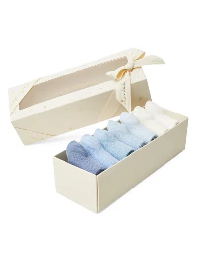 Marie-chantal Baby Girl's 7-pack Signature Bijou Socks In Blue