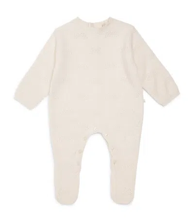 Marie-chantal Cashmere Angel Wing All-in-one (3-12 Months) In Ivory