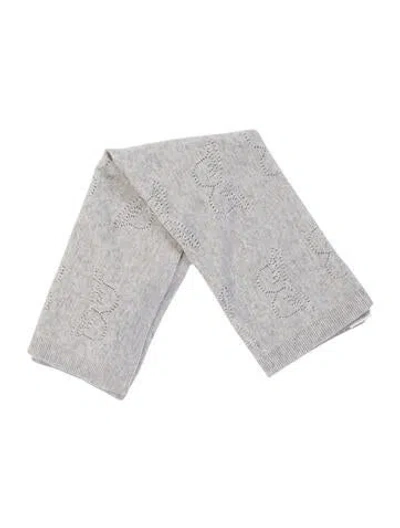 Pre-owned Marie-chantal Cashmere Lace Pattern Scarf W/ Tags In Grey