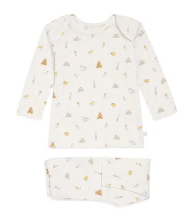Marie-chantal Kids'  Cotton Aluna Manners Top And Leggings Set In White