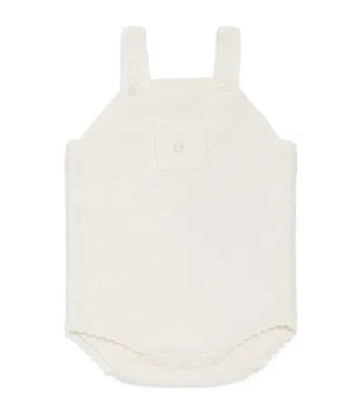 Marie-chantal Kids'  Cotton Cecilia Bodysuit In Neutral