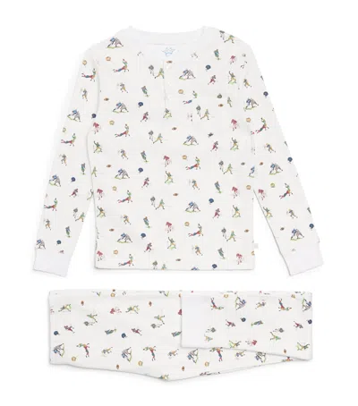 Marie-chantal Kids' Cotton Derek Quarterback Pyjamas In White