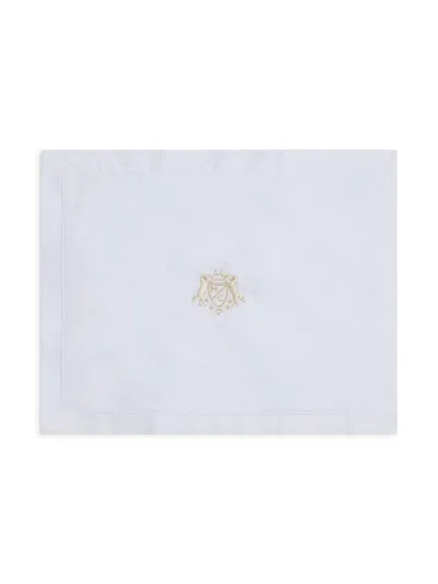 Marie-chantal Crest-embroidered Cushion Cover In White