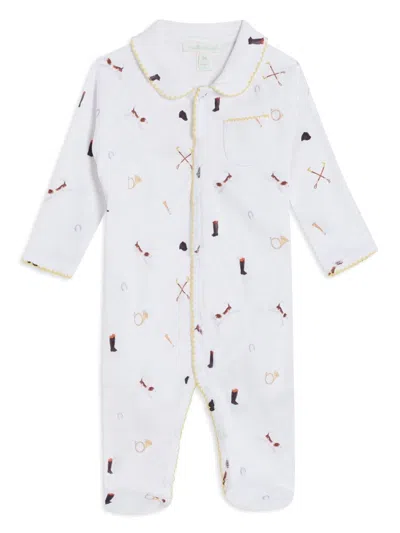 Marie-chantal Babies' Equestrian Sleepsuit In White