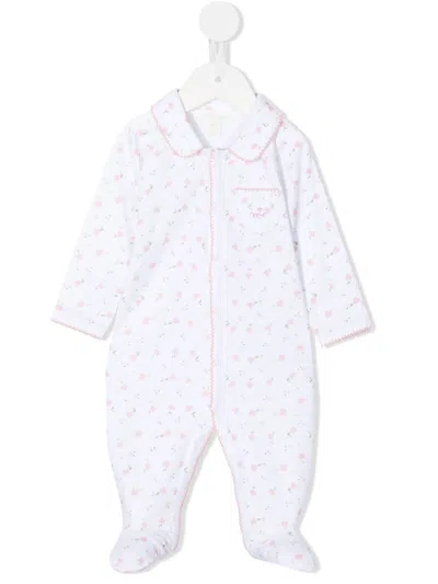 Marie-chantal Babies' Floral-print Cotton Pajamas In White