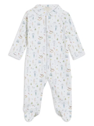 Marie-chantal Babies' Graphic Print Sleepsuit In White