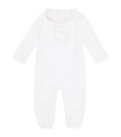Marie-chantal Kids' Heart-embroidered All-in-one In White