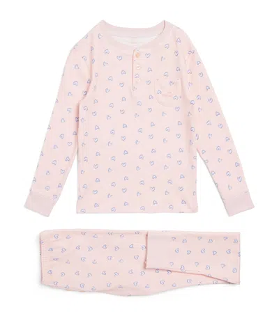 Marie-chantal Kids' Heart Print Pyjama Set In Pink