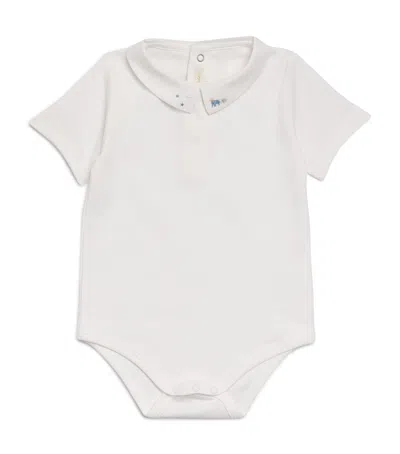 Marie-chantal Kids' Pima Cotton Aubrey Balloon Dream Bodysuit In White
