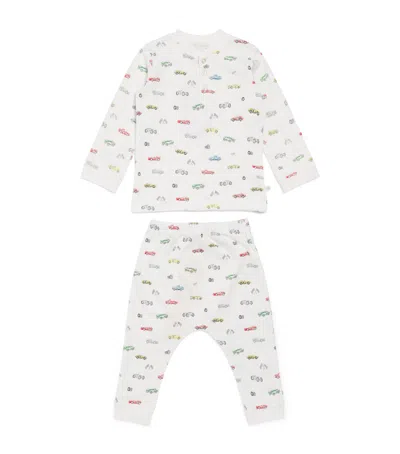 Marie-chantal Kids'  Race Car Print Pyjama Set In White