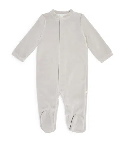 Marie-chantal Kids' Velour Angel Wings All-in-one In Grey