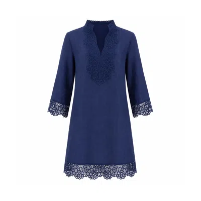 Marielē Women's Andrea Mini Caftan - Blue Royal