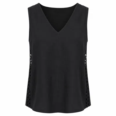Marielē Women's Black Eleonora Linen Top