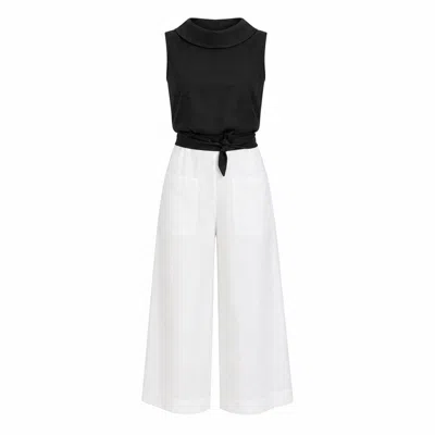 Marielē Women's White / Black Elena Jumpsuit - Black&white In Multi