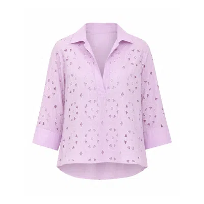 Marielē Women's Pink Carla Sangallo Linen Tunic Blouse In Multi