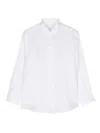 Mariella Ferrari Band-collar Slub Shirt In White