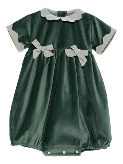 Mariella Ferrari Babies' Bow-collared Shorties In Green