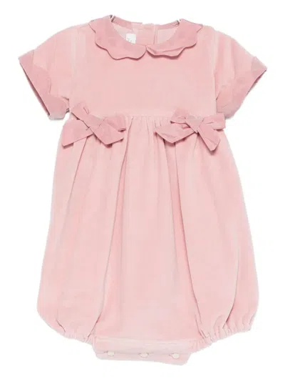 Mariella Ferrari Bow-detail Collared Romper In Pink