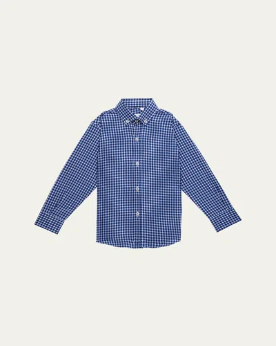 Mariella Ferrari Kids' Boy's Checkered Button Down Shirt In 12