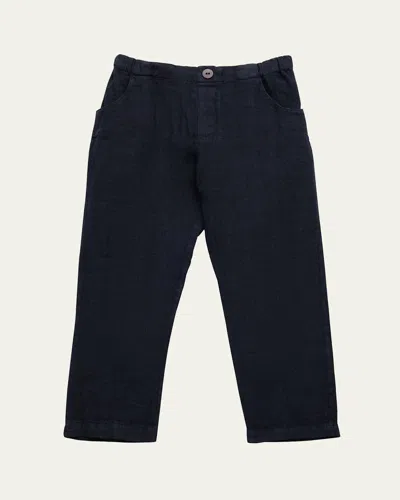 Mariella Ferrari Kids' Boy's Relaxed Linen Trousers In 126
