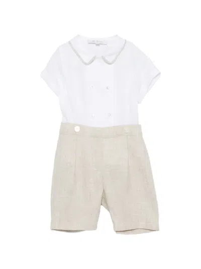 Mariella Ferrari Babies' Buttoned Romper In Neutral