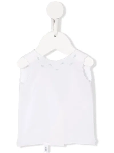 Mariella Ferrari Babies' Embroidered Scalloped-edge Blouse In White