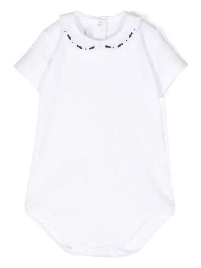 Mariella Ferrari Babies' Fish-embroidered Cotton Body In White