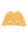 Mariella Ferrari Floral-embroidered Cardigan In Yellow