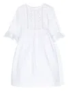 Mariella Ferrari Floral-embroidery Linen Dress In White