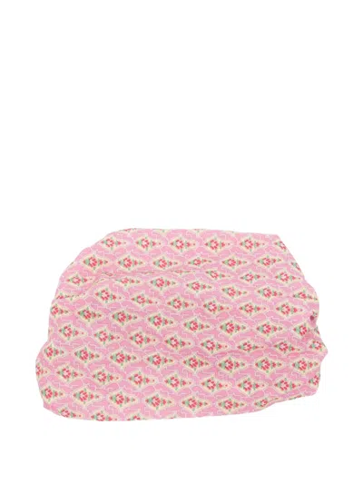 Mariella Ferrari Babies' Geometric Floral-print Headband In Pink