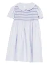 Mariella Ferrari Peter Pan-collar Smocked Dress In Blue