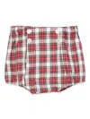 Mariella Ferrari Plaid Button Shorts In Red