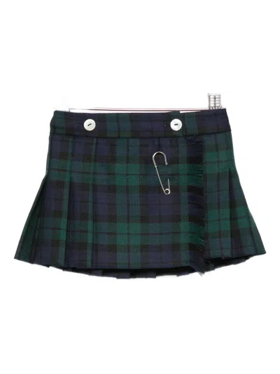 Mariella Ferrari Babies' Pleated Plaid Skirt In Multi