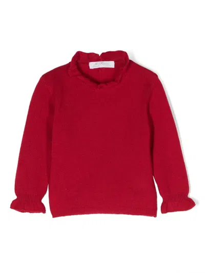 Mariella Ferrari Babies' Ruffle-trim Jumper In Red