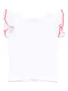 Mariella Ferrari Scallop-detail Top In 白色