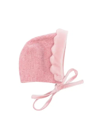 Mariella Ferrari Babies' Scalloped Tie Hat In Pink