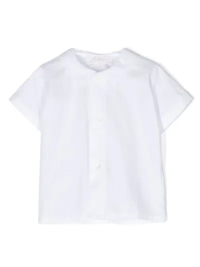 Mariella Ferrari Babies' Short-sleeve Cotton Shirt In White