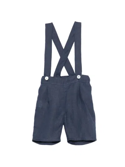 Mariella Ferrari Babies' Suspender-straps Shorts In Blue