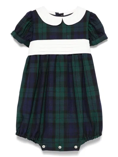 Mariella Ferrari Babies' Tartan-check Body In Green
