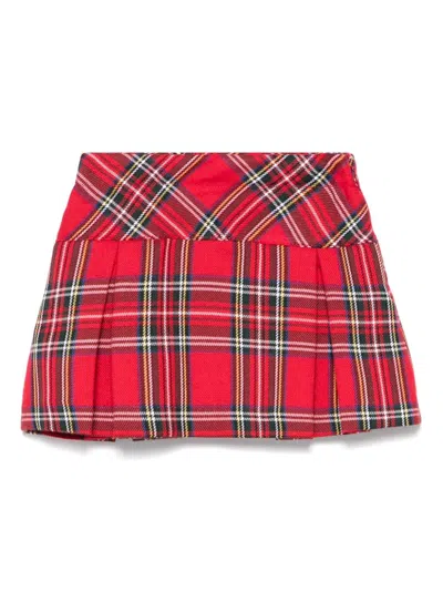 Mariella Ferrari Babies' Tartan-check Skirt In 红色