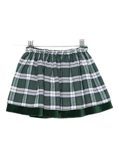 Mariella Ferrari Babies' Tartan-pattern Skirt In Green