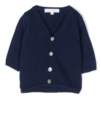 Mariella Ferrari Babies' V-neck Cardigan In Blue